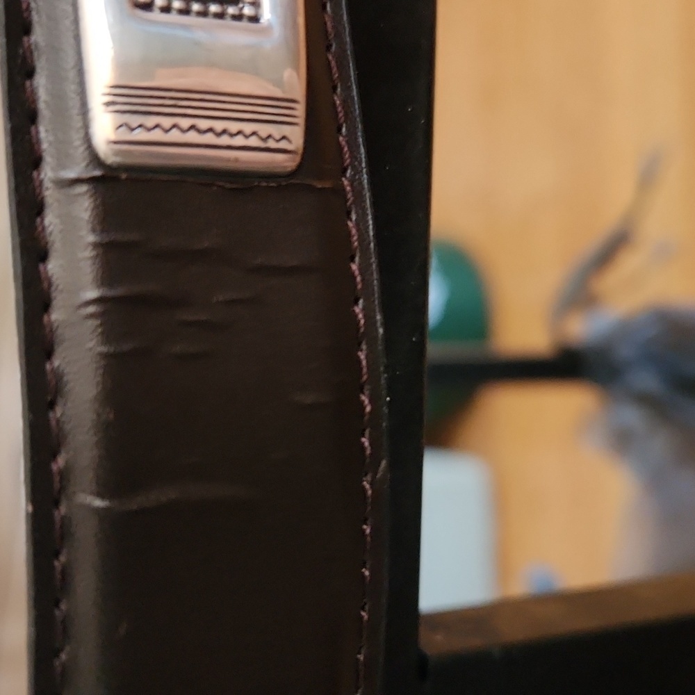 Black Leather Belt. Imperfections shown in the pictures. - Picture 3 of 3